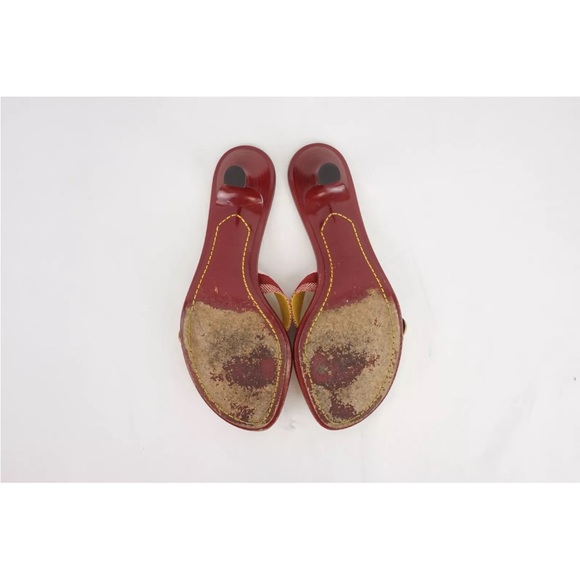 Louis Vuitton Vintage Double Strap Mule Heels In Burgundy Red - Women's EU 36.5 - Picture 11 of 16